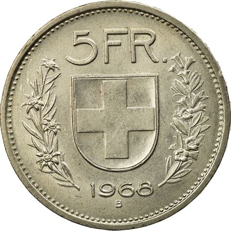 Five Francs 1968 Coin From Switzerland Online Coin Club