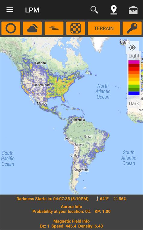 light pollution map dark sky astronomy tools for android download