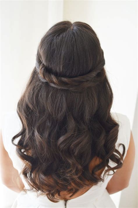 wedding hairstyle bridal hair ideas brunette hairstyle thick brown hairstyles half up