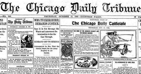 The Chicago Tribune Front Page 108 Years Ago And Today