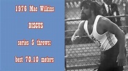 Mac Wilkins (USA) DISCUS series 1976 (5 throws: best 70.10 meters) U.C ...