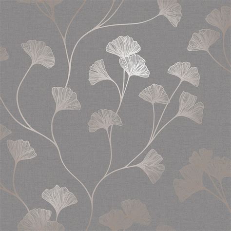 Pin By Jean Rogers On Bedrooom Ideas Grey Floral Wallpaper Gold