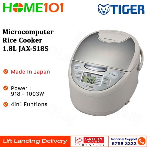 Tiger Microcomputer Controlled Rice Cooker 1 8L JAX S18S TIGER
