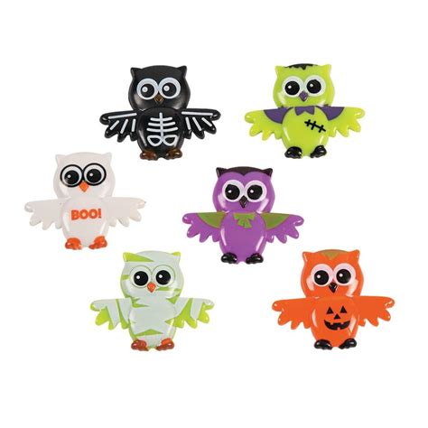 Halloween Owls Vinyl Characters Party Favors 48 Pieces