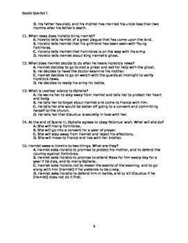 Hamlet Act 1 Quiz by Teach and Earn Enterprises | TpT