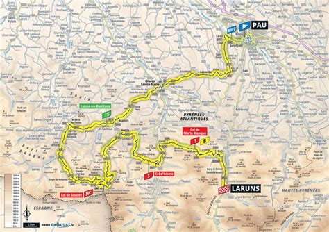 Tour De France Stage Preview Route Map And Profile Of Km From Pau To Laruns