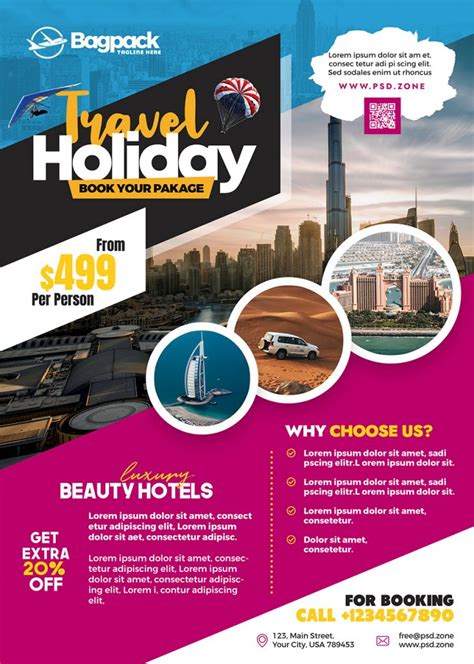 Travel Agency Flyer Ads Poster Psd Template Psd Zone