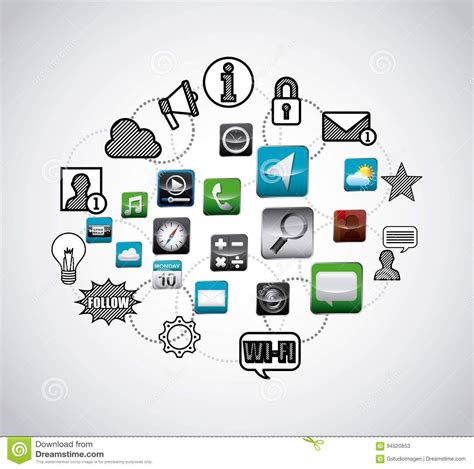 App Store Technology Icons Stock Vector Illustration Of Media 94520853