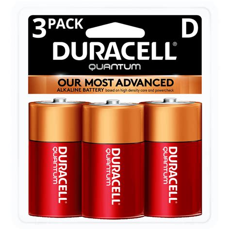 Duracell 15v Quantum Alkaline D Batteries With Powercheck 3 Pack