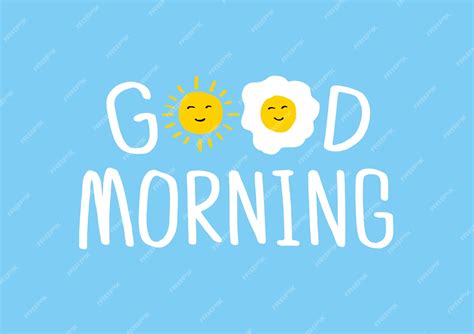 Premium Vector Good Morning Banner With Cute Text