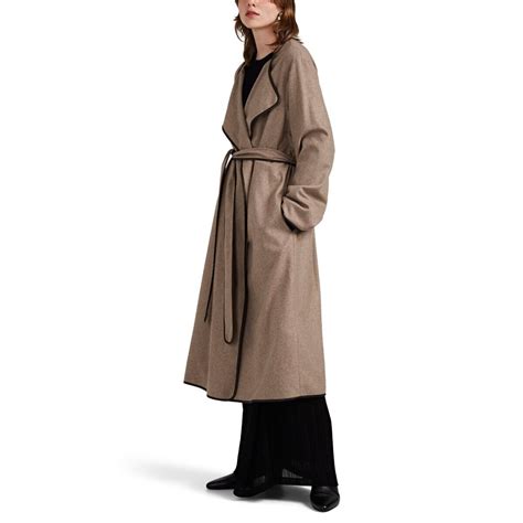 The Row Helga Leather Trimmed Cashmere Wrap Coat In Gray Lyst