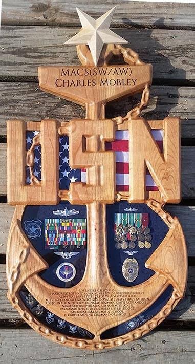 Us Navy Cpo Anchor Shadow Box Military Shadow Box Navy Retirement