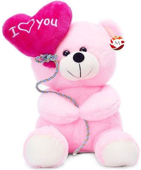 Mgplifestyle I Love You Ballon Heart Teddy Bear Pink 18 Cm 7 Cm I