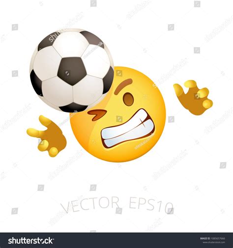 Football Goalie Emoji Vector Smile Goalkeeper Who Tries To Catch The