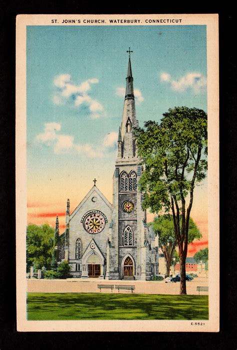 Waterbury St Johns Church Episcopal Carte Postale Ancienne Et
