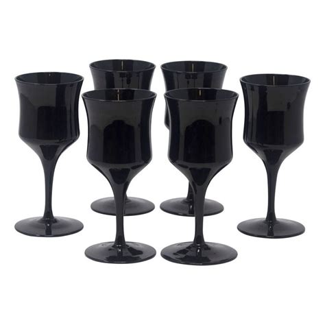 Vintage American Manor Small Black Wine Glasses The Hour Black Wine Glasses Cocktail