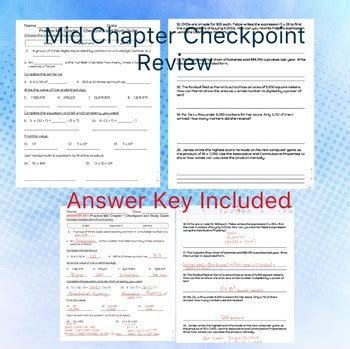 Fifth grade chapter 11 resource packet: Mid Chapter Checkpoint Chapter 10 Answers Grade 5