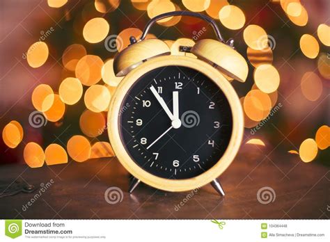 Vintage Alarm Clock Festive Countdown Stock Photo Image Of Evening