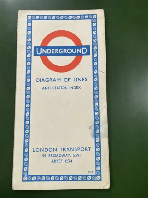 London Underground 1963 Tube Map Diagram Of Lines Harold H Hutchison £9
