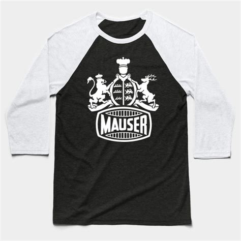 Mauser Logo White Mauser Baseball T Shirt Teepublic