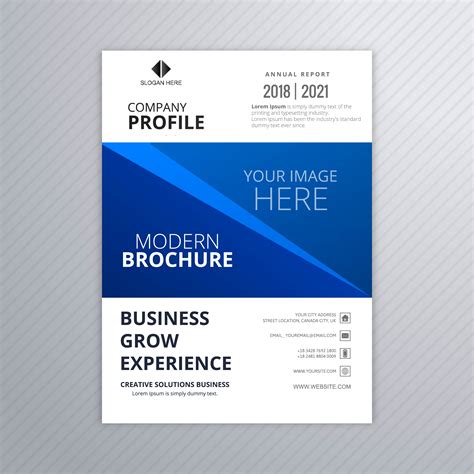 Blue Business Brochure Cover Page Template Design With