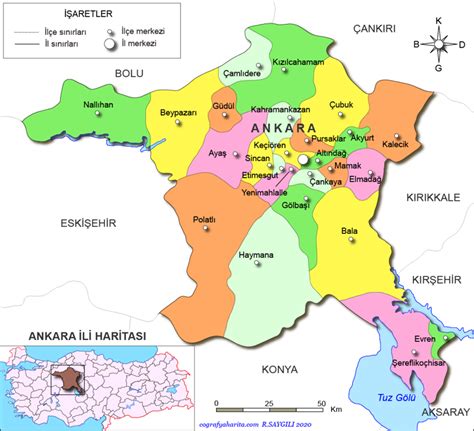 Ankara haritası Ankara ilçeleri nelerdir Ankara hangi bölgede yer