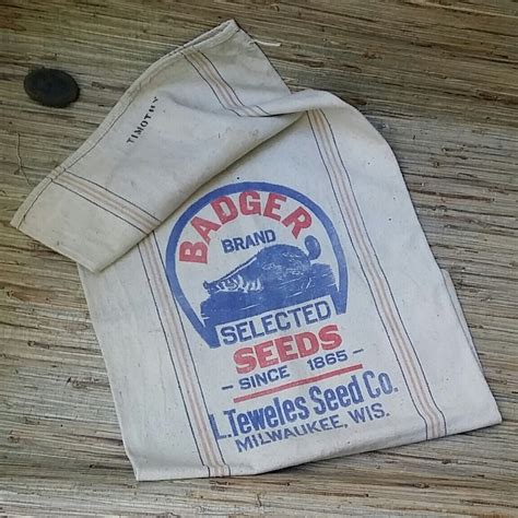 Seed Sack Feed Bag Badger Brand Selected Seeds L Teweles Seed Co