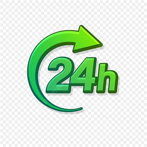 24 Hour Clock Clipart Hd Png Open 24 Hours Green Icon Service Time