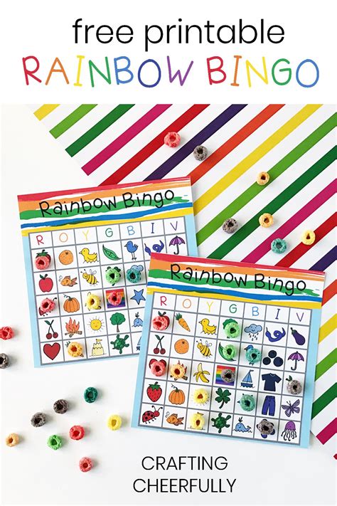 Download These Fun Free Printable Rainbow Bingo Boards Originally