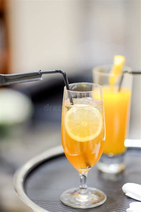 Orange Fruit Juice On A Tray Stock Photo Image Of Drink Delicious
