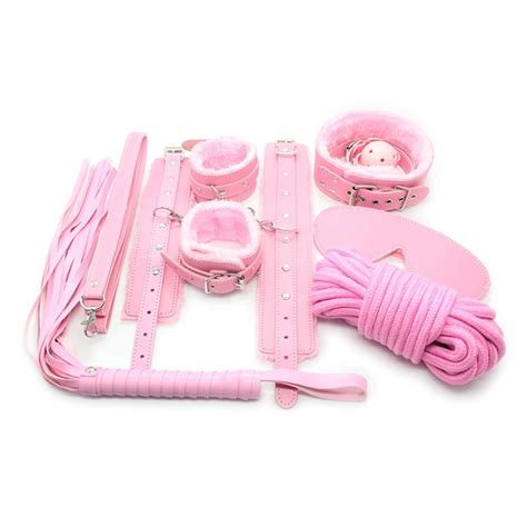 Buy Pink Adult Game 7 Pcsset Pu Leather Handcuffs