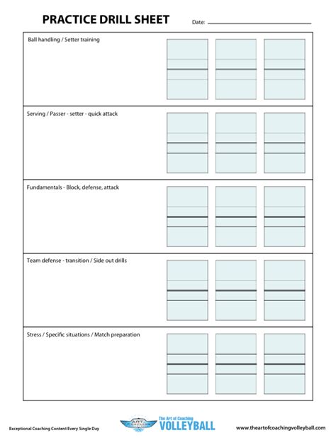 Free Volleyball Practice Plan Template Free Printable Templates