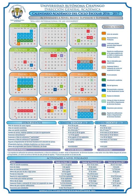 Calendario Académico 2016 2017 Ciestaam