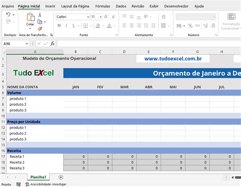 Planilha para orçamento operacional baixe grátis Tudo Excel