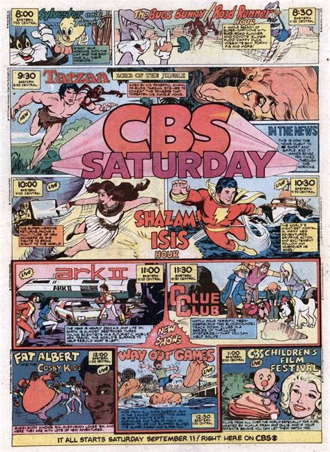 Cbs Saturday Morning Cartoon Lineup From 1976 Your Favorite Cbs