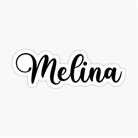 Melina Name Handwritten Calligraphy Sticker For Sale By Yelenastore