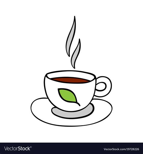 Tea Cup Cartoon Images Cute Green Tea Cup Cartoon Illustration With