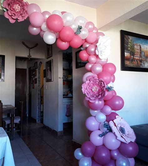 arriba 103 foto arco de globos rosa y plateado lleno