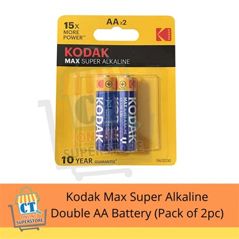 Kodak Max Super Alkaline Aa Battery 2s Lazada Ph