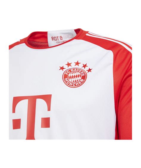 Adidas Fc Bayern München Ls Shirt Home 20232024 Kids Red