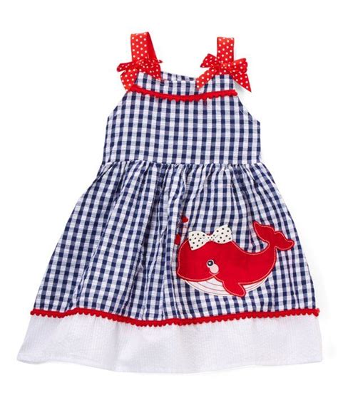 Look At This Blue Whale Gingham A Line Dress Infant Toddler And Girls