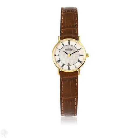 watches ladies gold plate classique michel herbelin watch