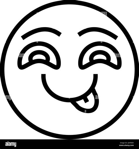 Fun Emoji Line Icon Vector Illustration Stock Vector Image And Art Alamy