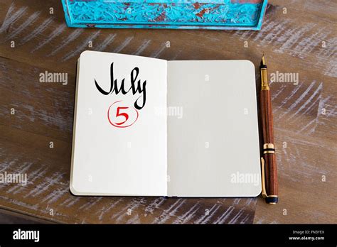 Concept Image Of July 5 Calendar Day With Empty Space For Text As
