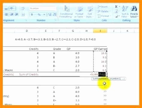 Exponential calculations (3^2, for create a complex formula that will perform addition before multiplication. 50 Excel formula to Calculate Gpa | Ufreeonline Template