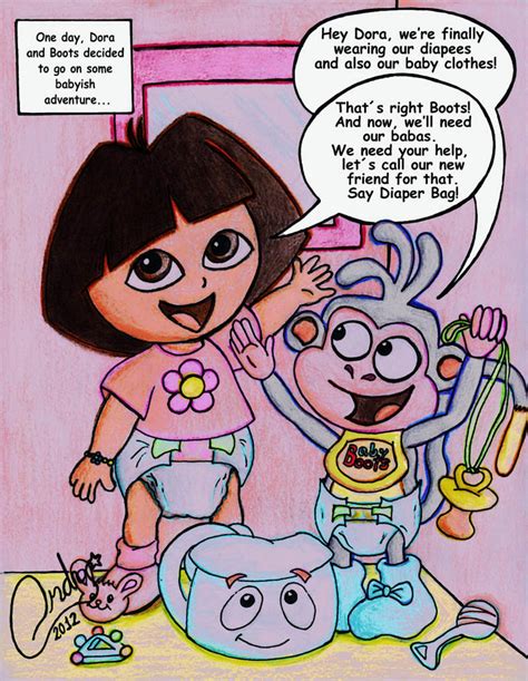 Diapered Dora And Boots By Shimiri On Deviantart