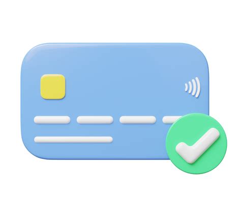 3D-Symbol Kreditkartenmodell schwebend mit genehmigter Zahlung isoliert