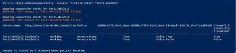 Check Remote Servers Connectivity Using Powershell Script The