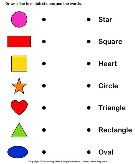 Match Shapes And Names Turtle Diary Worksheet