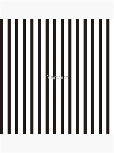 Thin Black White Vertical Stripe Poster By Yanwun Redbubble